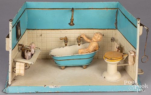 Goso German functioning tin toy bathroom