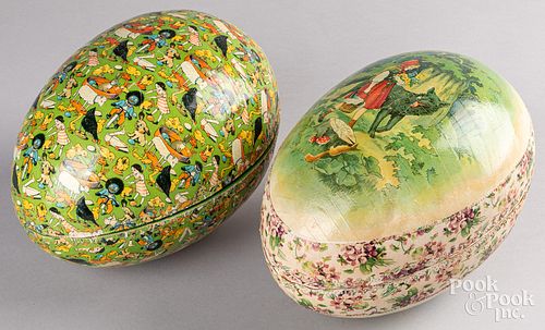 Two large German Easter eggs, 20th c.