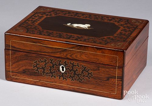 Rosewood dresser box, 19th c.