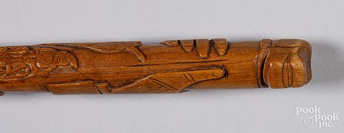 Carved cane or walking stick, ca. 1900