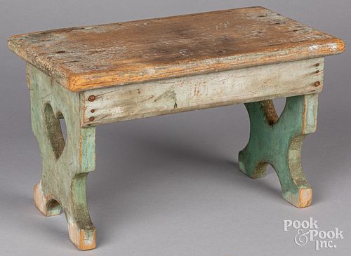Painted footstool, late 19th c.