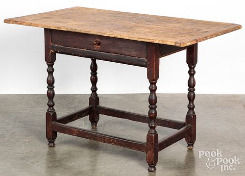 New England pine tavern table, early 19th c.