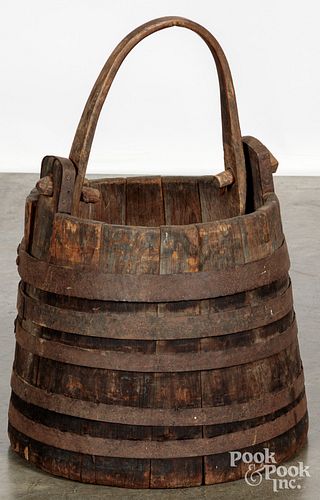 Primitive staved bucket, 19th c.