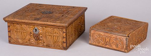 Two Frisian carved boxes, 19th c.