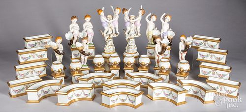 Meissen style painted porcelain centerpiece set