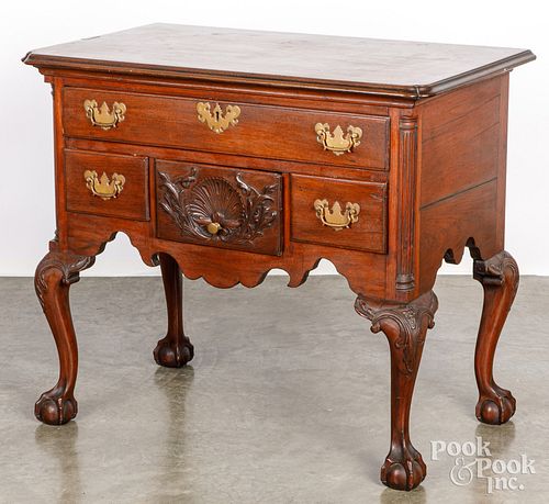 Chipendale style carved walnut dressing table
