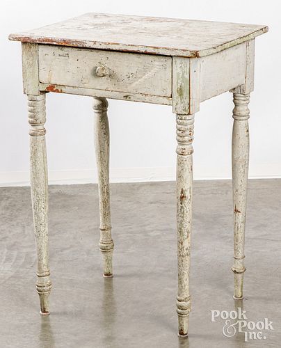 Painted one drawer stand, 19th c.