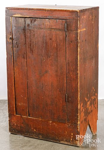 Painted pine jelly cupboard, early 19th c.