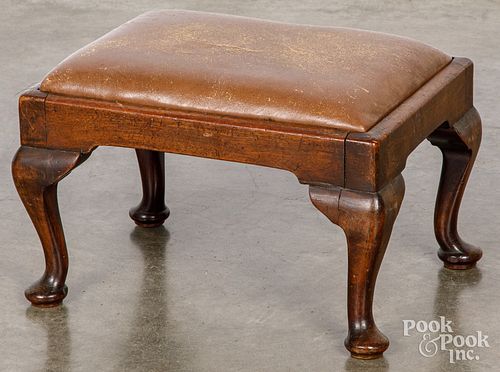 Queen Anne style mahogany footstool, ca. 1900