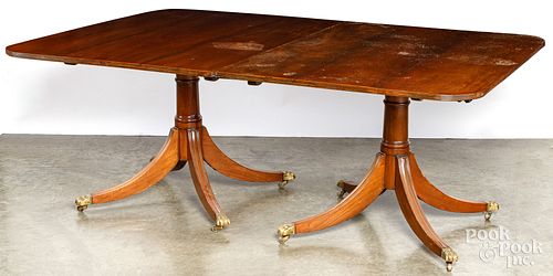 English mahogany double pedestal dining table