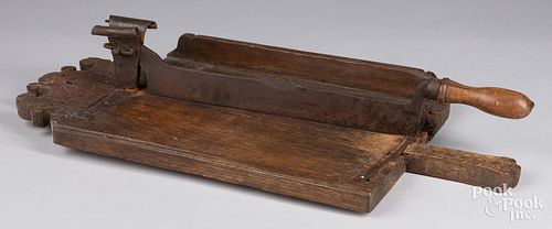 Carved oak cutting board, dated 1781