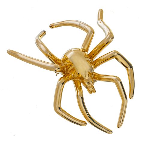 14K Yellow Gold Spider Brooch H 1.7'' L 2.2''