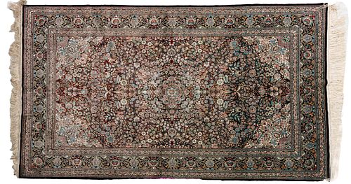 Chinese Silk Carpet W 5' L 8' Hand Woven