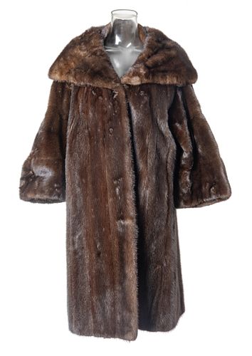 Women's Mink Fur Coat, H 42'' Size: Extra Large