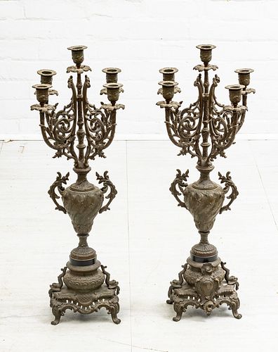 Edwardian Bronze Candelabra, C. 1900, H 28'' Dia. 8'' 1 Pair sold at  auction on 16th February | DuMouchelles