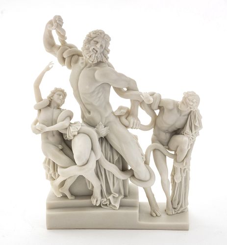 Cast Resin Figural Grouping, Laocoon And His Sons, H 13'' W 9'' Depth 3.5''