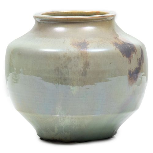 Mary Chase Perry (Michigan, 1867-1961) For Pewabic Pottery 'M1' Iridescent Glazed Vessel,  1925, H 6.75'' Dia. 6.5''