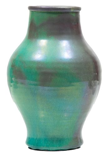 Pewabic Pottery (American, 1903) Iridescent Glazed Vase, H 10.75'' Dia. 6.25''