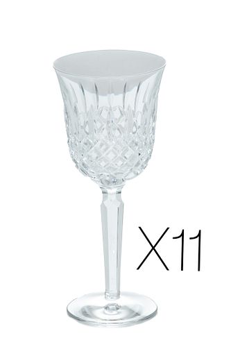 Waterford (Irish, 1783) 'Kelsey' Crystal Wine Glasses, H 7.75'' Dia. 3.25'' 11 pcs