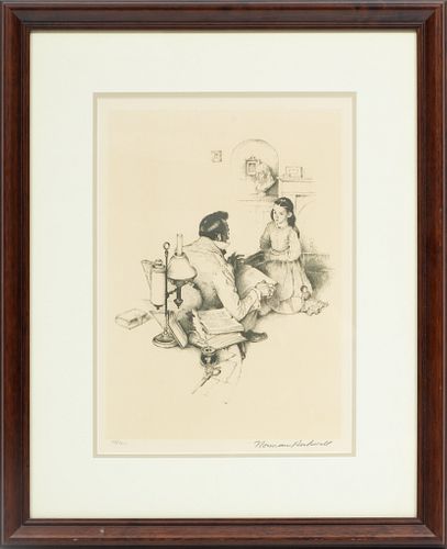 Norman Rockwell (American, 1894-1978) Lithograph On Wove Paper, 1974, The Tutor (The Teacher), H 17'' W 12''