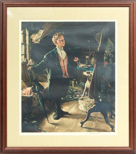 Norman Rockwell (Amerian, 1894-1978) Lithograph In Colors On Wove Paper, "Top Hat And Tails", H 29'' W 24''