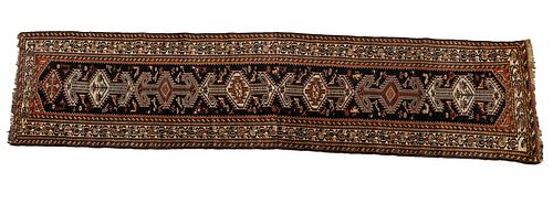 Semi-Antique Persian Shiraz Handwoven Wool Runner, C. 1940s, W 3' 3'' L 12'
