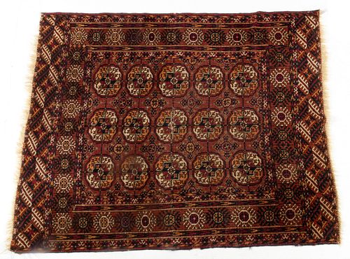 Turkmen Handwoven Wool Rug, C. 1930-40, W 3' 3'' L 4'