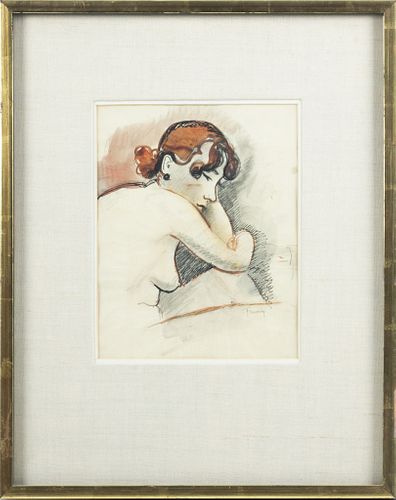 William Fanning (American, 1887-86) Watercolor And India Ink On Paper, H 0.5'' W 7.5''