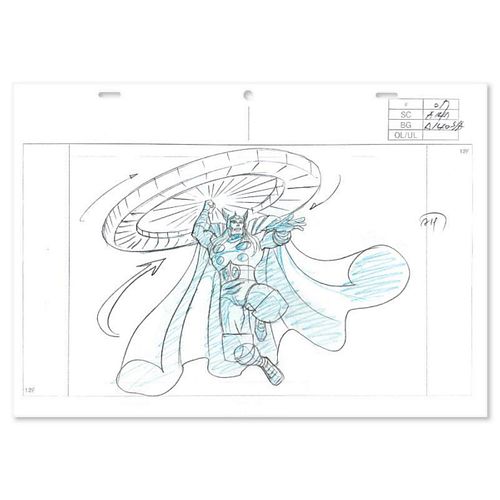 Marvel Comics, "Thor" Original Production Drawing on Animation Paper, with Letter of Authenticity