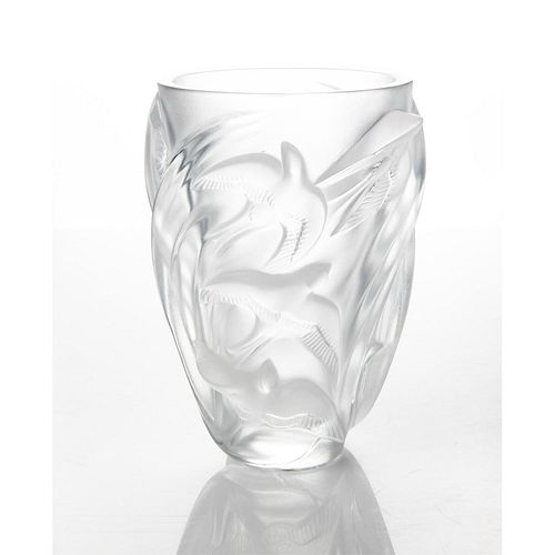 Lalique Crystal Vase, Birds