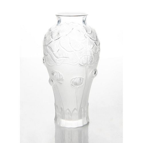 Lalique Crystal Vase, Giverny