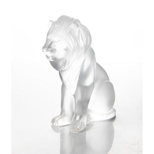 Lalique Crystal Figure, Bamara Lion