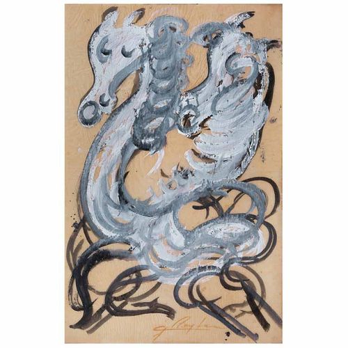 CHUCHO REYES, Caballos, Firmada, Anilina sobre papel de china, 75 x 49 cm, Con certificado