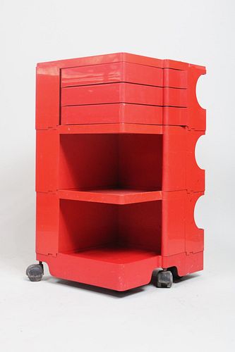 Joe Columbo Red Plastic Boby Storage Utility Cart