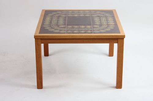Danish Modern Teak Tile Top Table by Moluna Mobler