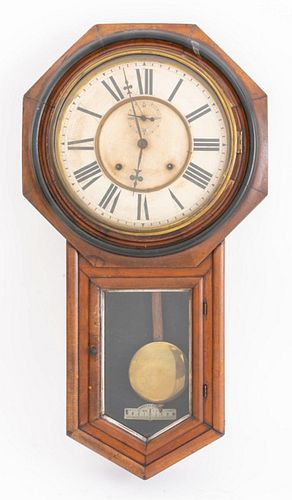 American Ansonia Wall Mount Clock, 19th Century