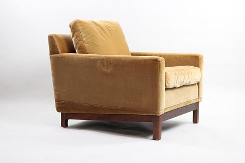 Mid-Century Modern Dux Brown Velvet Club Lounge Chair