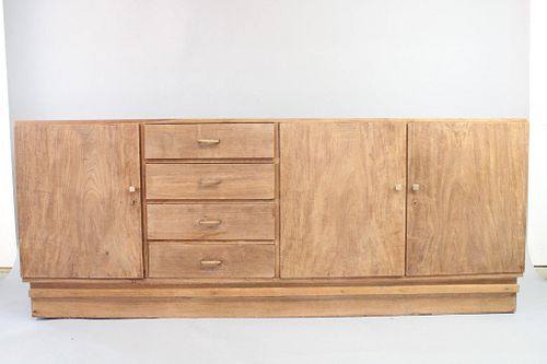 Mid-Century Modern Wood & Brass Sideboard Credenza