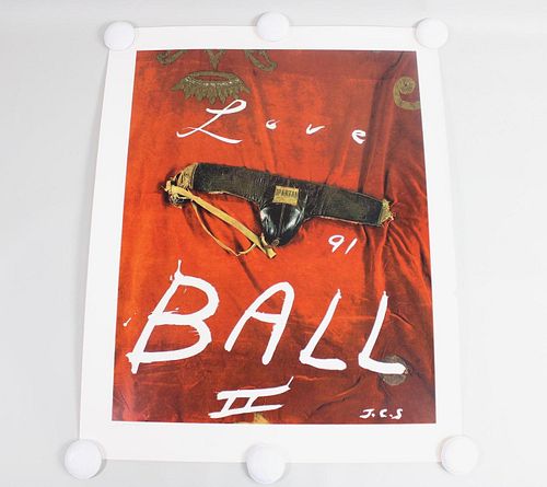 Julien Schnabel Signed Love Ball 1991 Ltd Ed 222/500 Silkscreen Print