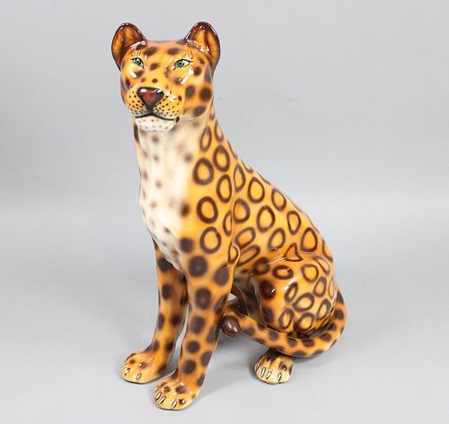 Life Size Ceramic Leopard Statue
