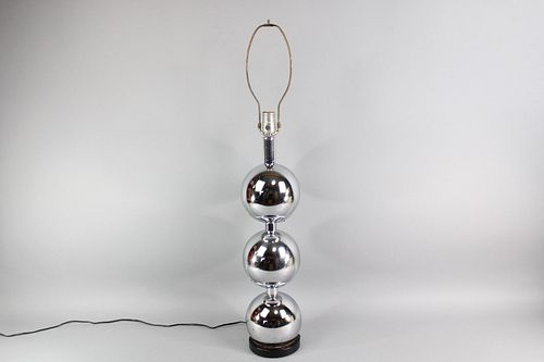 MId-Century Stacked Spheres Chrome Table Lamp, Kovacs Style