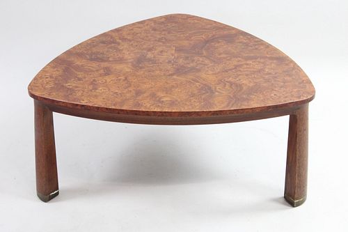 Burl Triangular Coffee Table by Edward Wormley for Dunbar