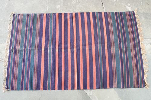 Medium 6x3.5 Ft Multicolor Striped Mid-Century Modern Kilim Rug