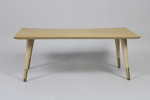 Mid-Century Modern Blonde Wood Low Coffee Table