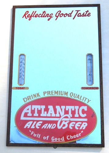 1952 Atlantic Ale and Beer Mirror Thermometer Atlanta Georgia