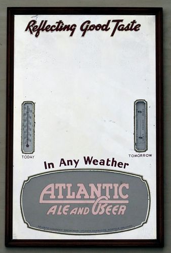 1955 Atlantic Ale and Beer Mirror Thermometer Atlanta Georgia