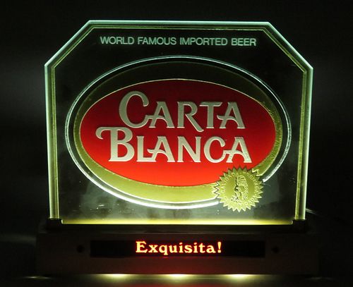 1965 Cerveza Carta Blanca Cash Register Light Sign Mexico Monterrey