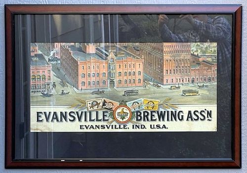 1900 Evansville Brewery Factory Scene Lithograph (incomplete) Lithograph Evansville Indiana