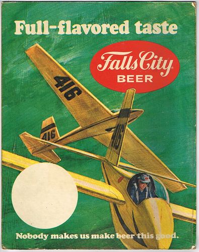 1968 Falls City Beer (Small) Easel-back Sign Louisville Kentucky