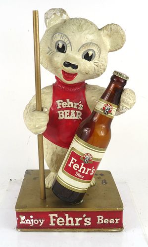 1957 Fehr's Beer Bear Plaster sign Louisville Kentucky